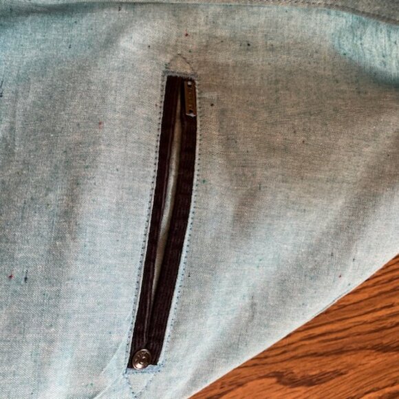 Split Bound By Name. Aqua - Button Up Men's Long Sleeve Shirt Wrinkle Free - Picture 3 of 10